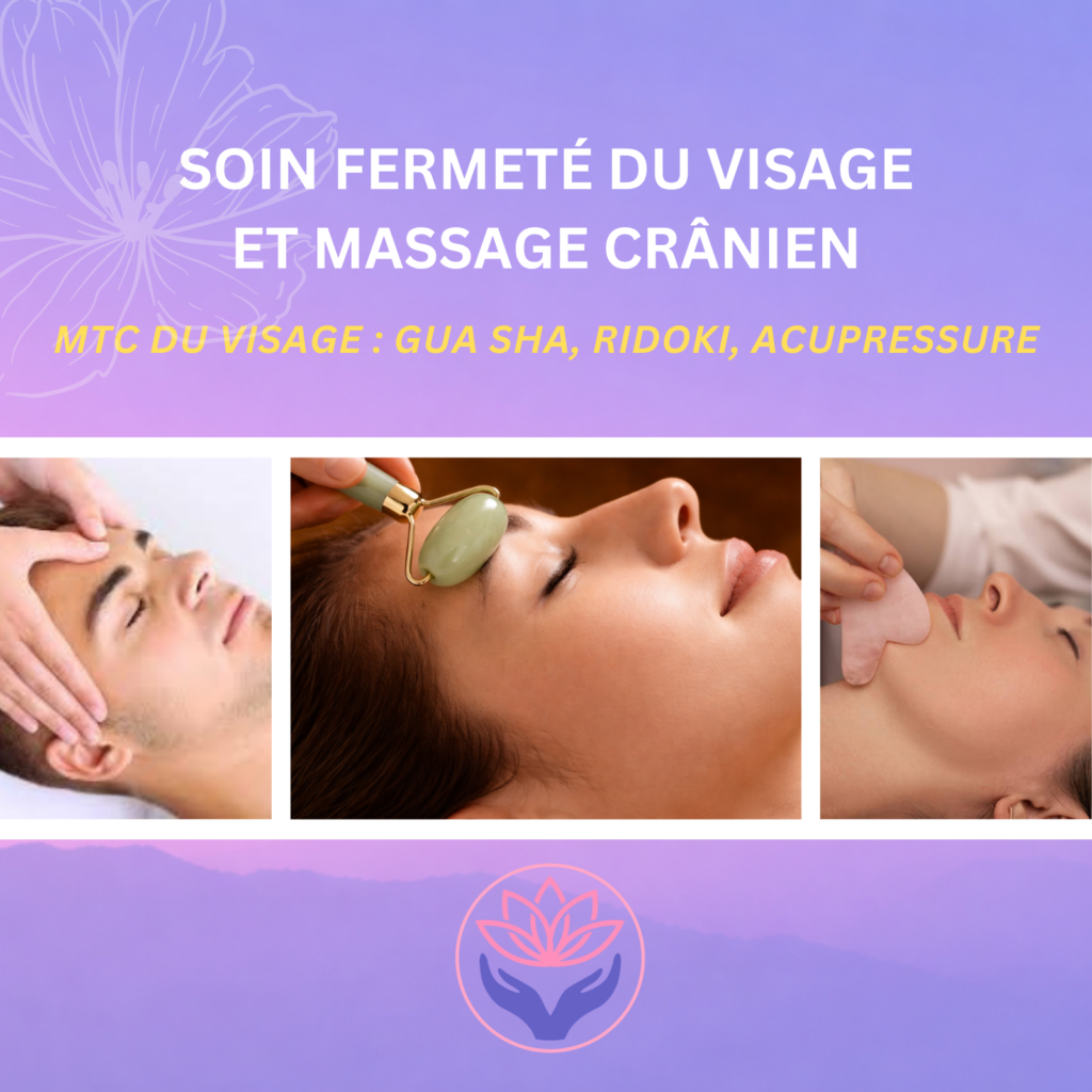 tarif de soin visage et massage crânien avec gua sha, ridoki et techniques d’acupression faciale